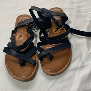 Navy Blue Strappy Gladiator Style Sandals Boho Beachy 7